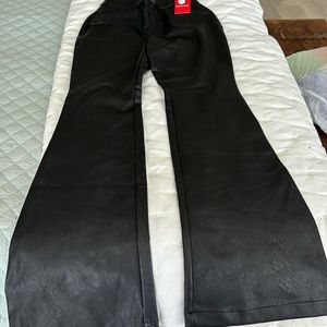 Leather - like flare black spanx